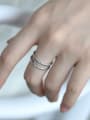 thumb 925 Sterling Silver Irregular Vintage Stackable Double Twist Ring 2