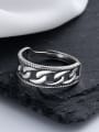 thumb 925 Sterling Silver Geometric Vintage Hollow  Geometric Chain Band Ring 3
