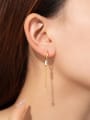 thumb 925 Sterling Silver Cubic Zirconia Geometric Trend Threader Earring 1