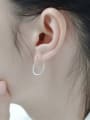 thumb 925 Sterling Silver Geometric Minimalist  U-Shaped Stud Earring 1