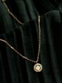 thumb 925 Sterling Silver Rhinestone Round Dainty Necklace 2