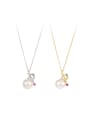 thumb 925 Sterling Silver Imitation Pearl Irregular Gourd Minimalist Necklace 0