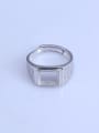 thumb 925 Sterling Silver 18K White Gold Plated Geometric Ring Setting Stone size: 7.5*9.5mm 0