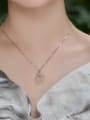 thumb 925 Sterling Silver Jade Geometric Dainty Necklace 1