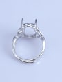 thumb 925 Sterling Silver 18K White Gold Plated Geometric Ring Setting Stone size: 11*17mm 2