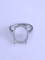thumb 925 Sterling Silver 18K White Gold Plated Oval Ring Setting Stone size: 13*18mm 0