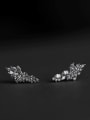 thumb 925 Sterling Silver Cubic Zirconia Wing Trend Stud Earring 2