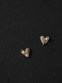 thumb 925 Sterling Silver Imitation Pearl White Heart Dainty Stud Earring 2