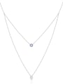 thumb 925 Sterling Silver Heart Minimalist Multi Strand Necklace 3