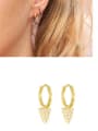 thumb 925 Sterling Silver Cubic Zirconia Triangle Minimalist Huggie Earring 1