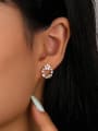 thumb 925 Sterling Silver Cubic Zirconia Flower Vintage Stud Earring 1