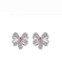 thumb 925 Sterling Silver High Carbon Diamond Bowknot Luxury Stud Earring 0