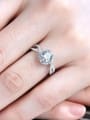 thumb 925 Sterling Silver Moissanite Geometric Dainty Band Ring 1