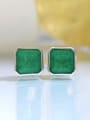 thumb 925 Sterling Silver Cubic Zirconia Square Luxury Stud Earring 2