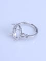 thumb 925 Sterling Silver 18K White Gold Plated Geometric Ring Setting Stone size: 8*10 9*11 11*13 10*14 12*15 13*18MM 1