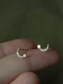 thumb 925 Sterling Silver Cubic Zirconia Moon Minimalist Stud Earring 0