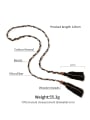 thumb Bead Cotton Rope Cotton Tassel Artisan Long Belt/ Headband /Strand Necklace 3