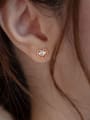 thumb 925 Sterling Silver Cubic Zirconia Heart Minimalist Stud Earring 0