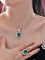 thumb 925 Sterling Silver High Carbon Diamond Green Geometric Dainty Necklace 1