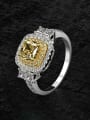 thumb 925 Sterling Silver High Carbon Diamond Square Luxury Band Ring 0