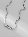 thumb 925 Sterling Silver Knot Heart Vintage Asymmetrical Chain Necklace 3