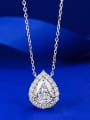 thumb 925 Sterling Silver High Carbon Diamond Pear Shaped Luxury Necklace 0