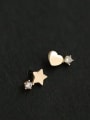 thumb 925 Sterling Silver Cubic Zirconia Star  Heart Minimalist Stud Earring 0