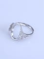 thumb 925 Sterling Silver 18K White Gold Plated Geometric Ring Setting Stone size: 9*11 11*13 12*16 13*18 15*20MM 1