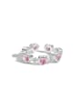 thumb 925 Sterling Silver Cubic Zirconia Heart Dainty Band Ring 3