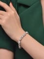 thumb 925 Sterling Silver High Carbon Diamond White Geometric Dainty Bracelet 1