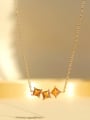 thumb 925 Sterling Silver Crystal Brown Geometric Dainty Necklace 2