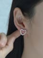 thumb 925 Sterling Silver Hollow Twist  Heart Minimalist Stud Earring 1