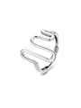 thumb 925 Sterling Silver Wave Geometric Vintage Band Ring 0