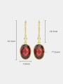 thumb 925 Sterling Silver High Carbon Diamond Red Oval Luxury Drop Earring 1