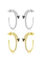 thumb 925 Sterling Silver Cubic Zirconia Geometric Minimalist Stud Earring 2