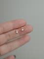 thumb 925 Sterling Silver Freshwater Pearl Geometric Dainty Stud Earring 2