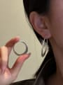 thumb 925 Sterling Silver Geometric Vintage Hoop Earring 1