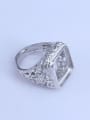 thumb 925 Sterling Silver 18K White Gold Plated Geometric Ring Setting Stone size: 14*16mm 2