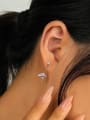 thumb 925 Sterling Silver Cubic Zirconia Heart Minimalist Drop Earring 2