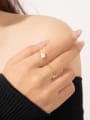 thumb 925 Sterling Silver Cubic Zirconia Geometric Dainty Band Ring 1