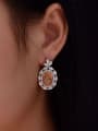 thumb 925 Sterling Silver High Carbon Diamond Geometric Luxury Cluster Earring 1