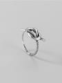 thumb 925 Sterling Silver Geometric Vintage Knot Band Ring 3