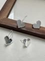 thumb 925 Sterling Silver Smooth  Heart Minimalist Stud Earring 2