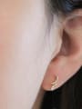thumb 925 Sterling Silver Cubic Zirconia Moon Dainty Stud Earring 1