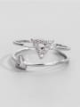 thumb 925 Sterling Silver Cubic Zirconia Triangle Minimalist Band Ring 0