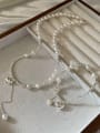 thumb 925 Sterling Silver Freshwater Pearl Heart Dainty Necklace 2