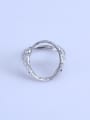 thumb 925 Sterling Silver 18K White Gold Plated Geometric Ring Setting Stone size: 15*19mm 0