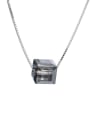 thumb 925 Sterling Silver Crystal Geometric Minimalist Necklace 3