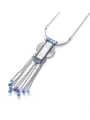 thumb Alloy Crystal Fabric Geometric Ethnic Hand-Woven Long Strand Necklace 0