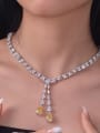thumb 925 Sterling Silver High Carbon Diamond Water Drop Luxury Lariat Necklace 1